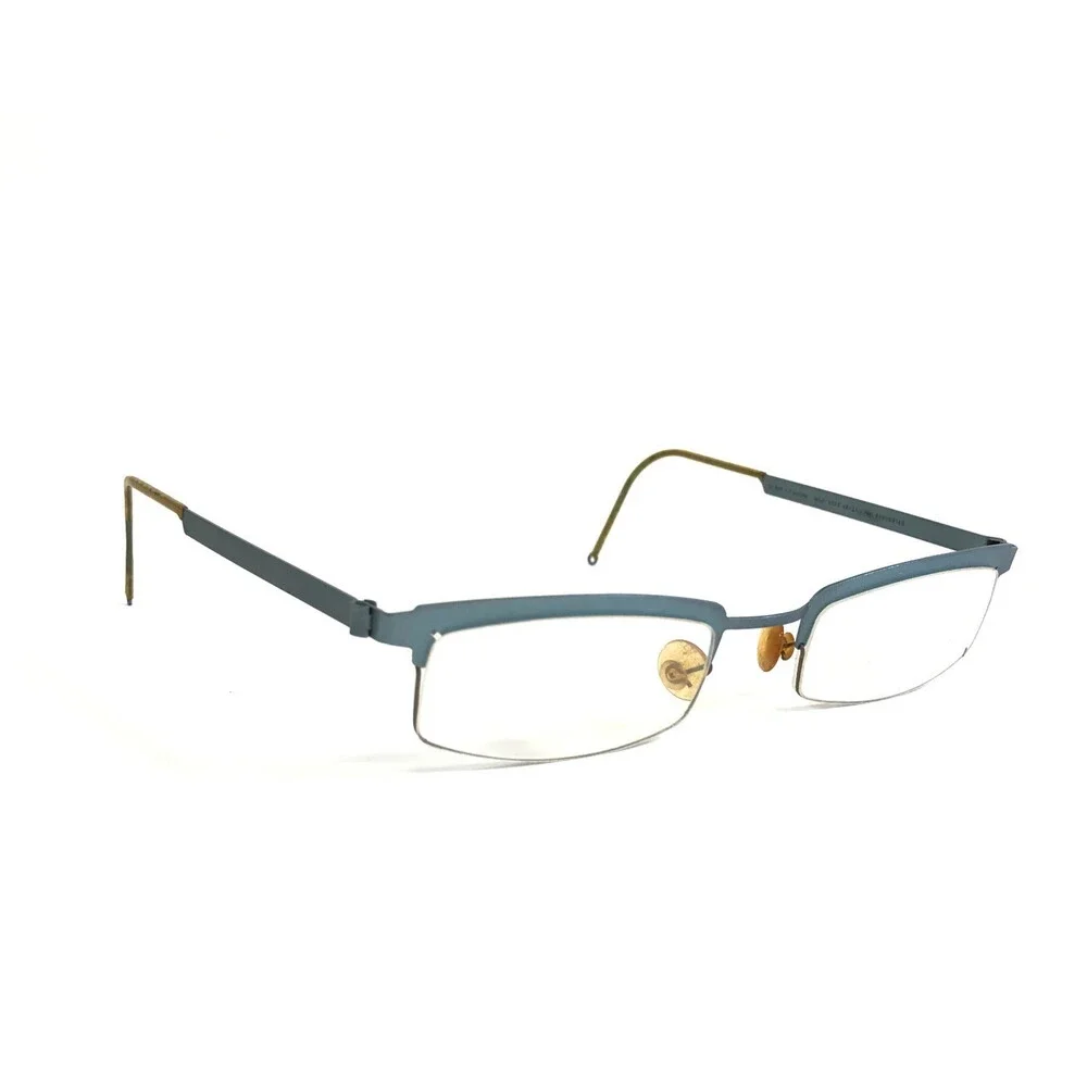 Vintage Lindberg Eyeglasses Frames Mod.4005 Matte Light Blue Titanium 48-21-125